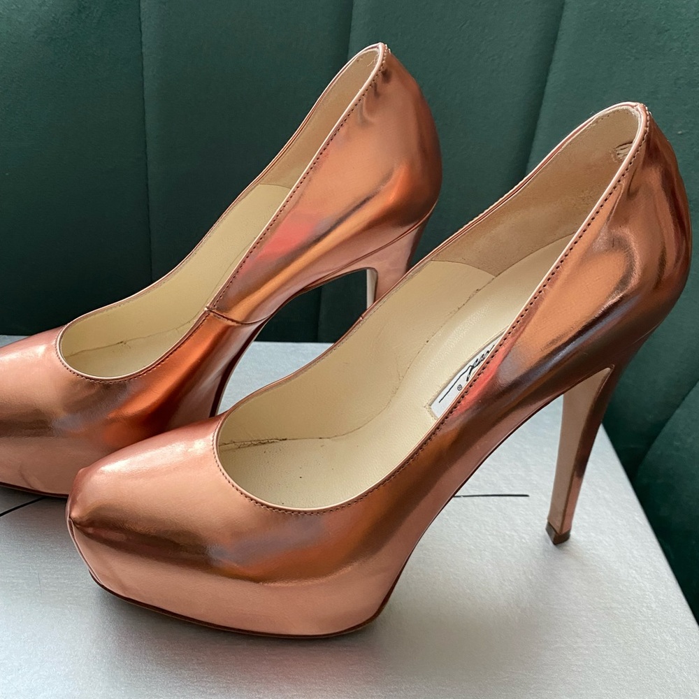 Brian Atwood Rose Gold Maniac Platform Pumps (120MM)